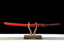 Crimson Eclipse - Katana Forgiato a Mano in acciaio a molla 65mn