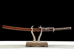 Crimson Flame (天绝) - Katana Forgiato a Mano in acciaio al carbonio 1065