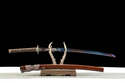 Alternative view of Crimson Flame (天绝) - Katana Forgiato a Mano in acciaio al carbonio 1065