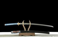 Alternative view of Azure Void - Katana Forgiato a Mano in acciaio artigianale forgiato a mano
