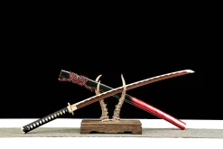 Alternative view of Brocade Sun - Katana Forgiato a Mano in acciaio damasco