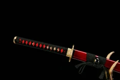 Alternative view of Crimson Flame (之烽) - Katana Forgiato a Mano in acciaio damasco