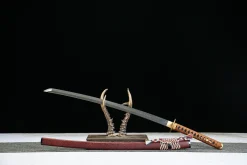 Alternative view of Flame Edge - Katana Forgiato a Mano in acciaio damasco
