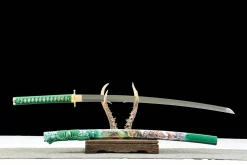 Wind Strike Tiger - Katana Forgiato a Mano in acciaio damasco temprato argilla