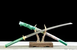 Alternative view of Wind Strike Tiger - Katana Forgiato a Mano in acciaio damasco temprato argilla