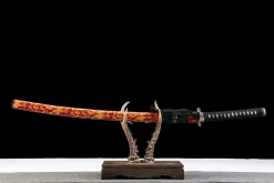 Golden Crimson Wave - Katana Forgiato a Mano in acciaio laminato sanmai