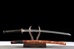 Alternative view of Golden Crimson Wave - Katana Forgiato a Mano in acciaio laminato sanmai