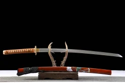 Alternative view of Scarlet Cherry Moon - Katana Forgiato a Mano in acciaio per utensili t10